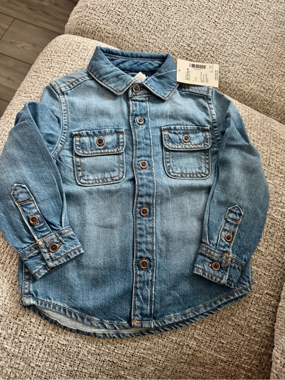 Gymboree Baby Boy Long Sleeve Denim Button Up Shirt - Size 18-24M (NWT)